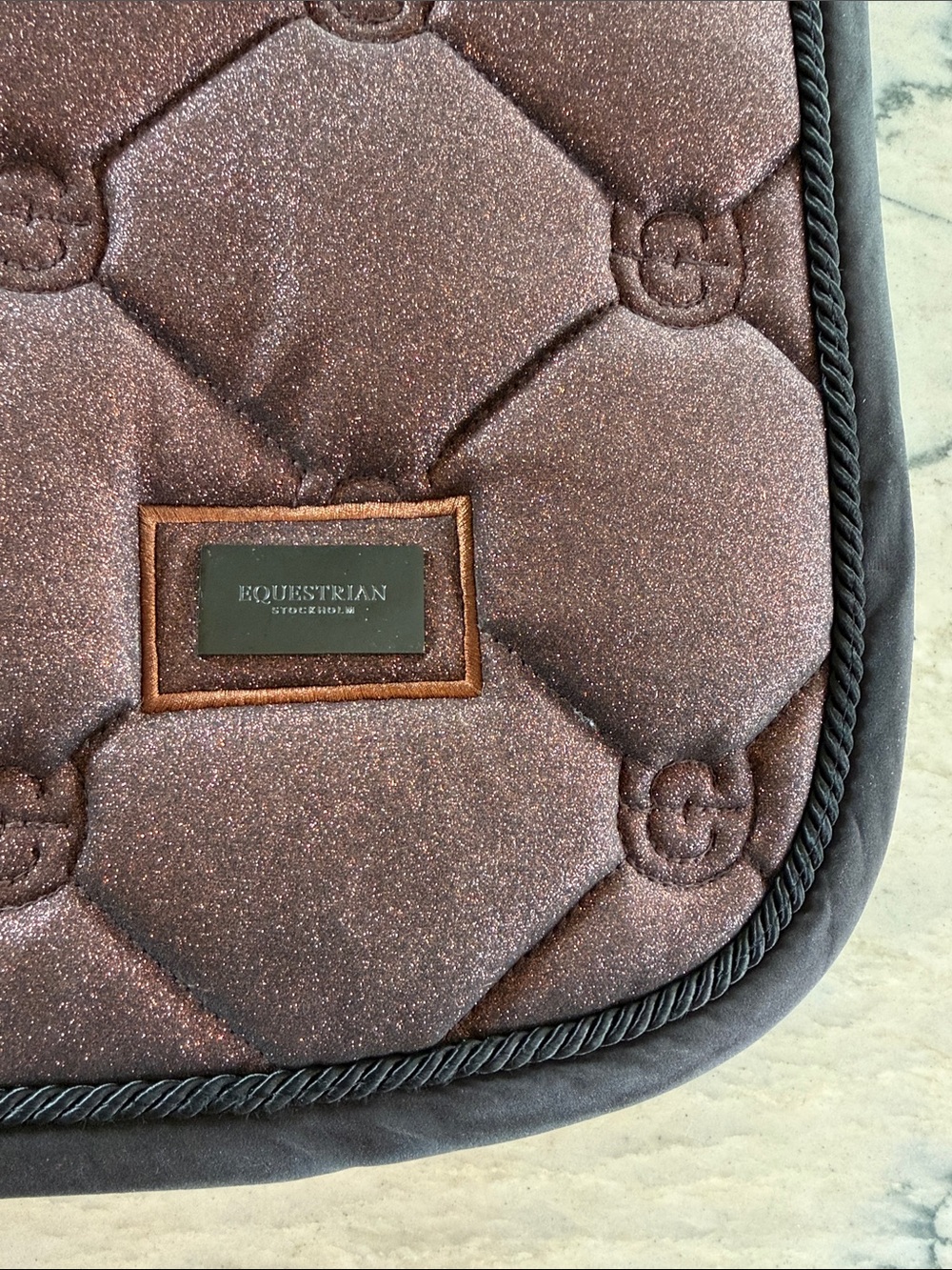 Equestrian Stockholm Quilted Metallic Mahogany Glimmer Saddle Pad - Full Size - Picture 8 of 14